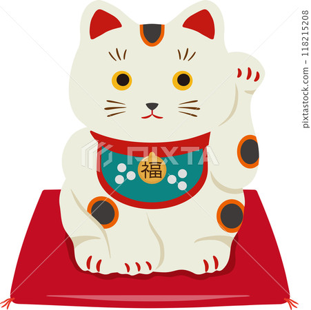 Lucky cat with cushion 118215208