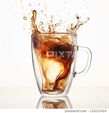Hot drink on white background. Hot drink on white background. 118215424