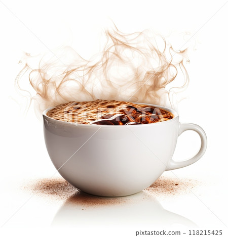 Hot drink on white background. Hot drink on white background. 118215425