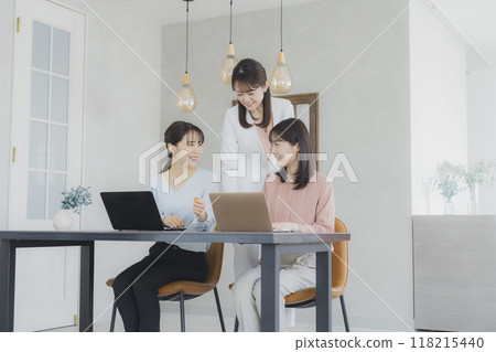 A woman having a meeting A woman having a meeting 118215440