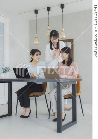 A woman having a meeting A woman having a meeting 118215441