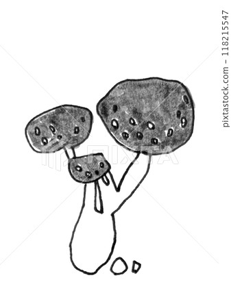 簡單的蘑菇單色插圖 118215547