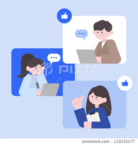 Business men and women doing teamwork in the company 118216177
