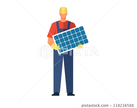Solar panel vector illustration. The concept photovoltaic technology revolutionizes energy generation Sustainable energy practices aim to minimize ecological footprint Electric power is at core Solar panel vector illustration. The concept photovoltaic technology revolutionizes energy generation Sustainable energy practices aim to minimize ecological footprint Electric power is at core 118216588