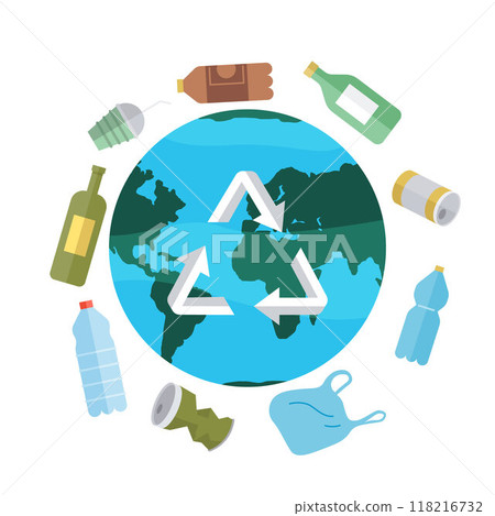 Ocean pollution vector illustration. The ocean pollution metaphor paints grim picture underwater degradation Contamination ocean with rubbish endangers health marine life The environmental problem 118216732
