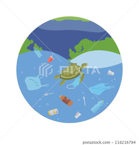 Ocean pollution vector illustration. The environmental problem polluted seas requires concerted effort The underwater world, once pristine, is now marred by human-induced damage The ocean pollution Ocean pollution vector illustration. The environmental problem polluted seas requires concerted effort The underwater world, once pristine, is now marred by human-induced damage The ocean pollution 118216784