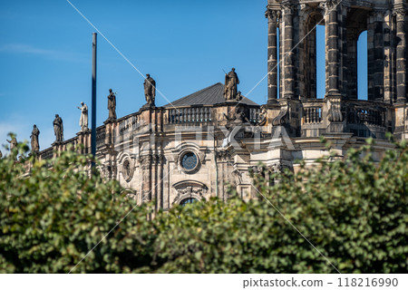 Dresden Cathedral of the Holy Trinity (Katholische Hofkirche) at Theaterplatz in Dresden, Saxony, Germany 118216990