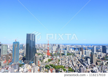 東京鐵塔與麻布台山風景 東京都港區森 JP 塔 東京鐵塔與麻布台山風景 東京都港區森 JP 塔 118217010