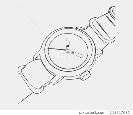 Minimalist Line Art of Wristwatch Design Minimalist Line Art of Wristwatch Design 118217685