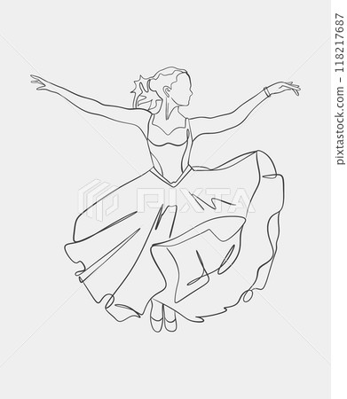 Minimalist line drawing of a ballet dancer Minimalist line drawing of a ballet dancer 118217687