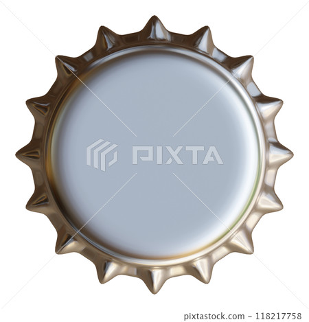 銀色金屬瓶蓋。啤酒瓶蓋。 銀色金屬瓶蓋。啤酒瓶蓋。 118217758