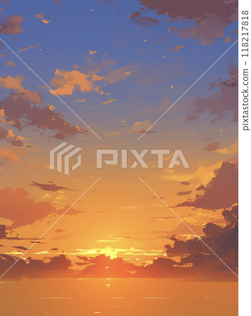 Beautiful sunset sky AI image 118217818