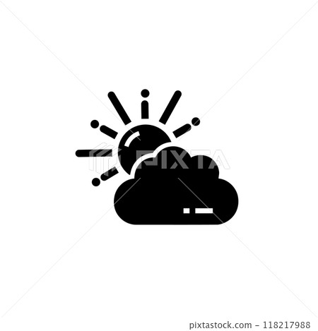 Sun Behind Cloud. Day Cloudy Svg Png Icon 118217988