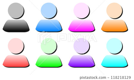 Icons of silhouettes of the upper body of various people Icons of silhouettes of the upper body of various people 118218129