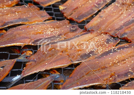 Pacific saury, mirin-dried, dried fish, saury Pacific saury, mirin-dried, dried fish, saury 118218430