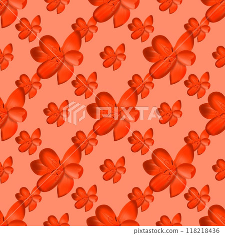 seamless pattern with pink lily flowers seamless pattern with pink lily flowers 118218436