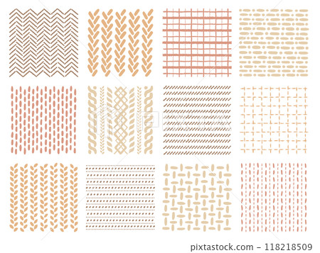 一組手繪針跡和針織圖案 118218509