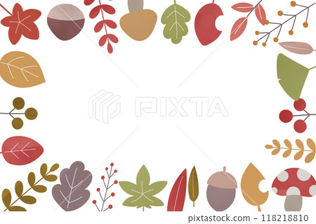 引人注目的框架被秋季植物包圍，水平 118218810