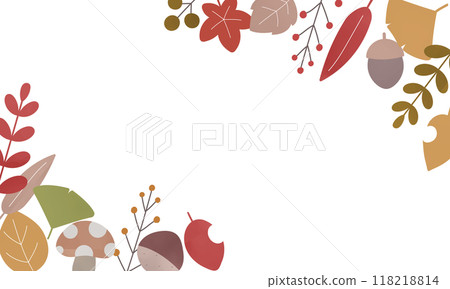 秋天植物框架水平背景透明 秋天植物框架水平背景透明 118218814