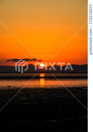 沐浴在美麗夕陽下的火雞草景觀“東與日日方遊客中心東佐賀市(佐賀市)” 沐浴在美麗夕陽下的火雞草景觀“東與日日方遊客中心東佐賀市(佐賀市)” 118218825