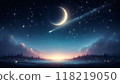 A night sky with beautiful stars and shooting stars 118219050