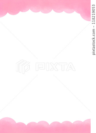 可愛的粉紅色水彩蓬鬆框架 118219053