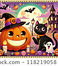 可愛的萬聖節背景 118219058