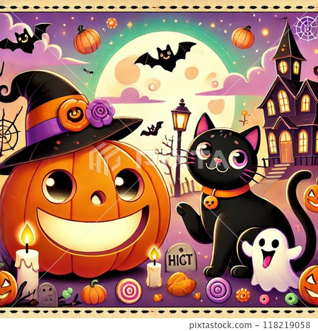 可愛的萬聖節背景 118219058