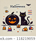 可愛的萬聖節插畫 118219059