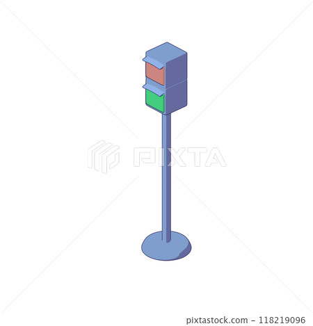 交通燈的等距 3D 插圖 118219096