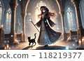 一位女巫在教堂裡擺姿勢。 118219377