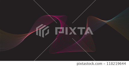 Futuristic dots pattern on dark background. Vector illustration 118219644