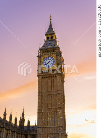 Close up of Big Ben tower in London, UK. Close up of Big Ben tower in London, UK. 118220530
