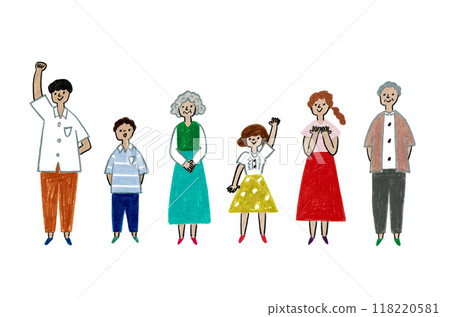 Hand-drawn illustration: Family Hand-drawn illustration: Family 118220581