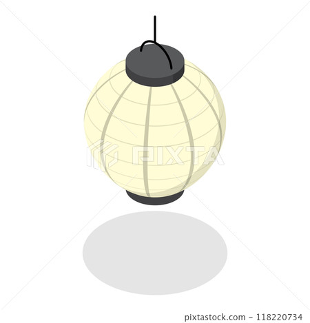 3D Isometric Flat Vector Set of Japanese Or Chinese Lanterns, Asian Holiday Elements. Item 5 118220734