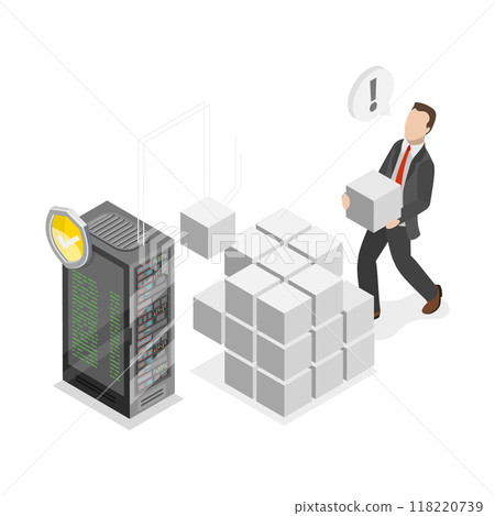 3D Isometric Flat Vector Illustration of Blockchain Digital Technology , NFT Marketplace. Item 2 118220739