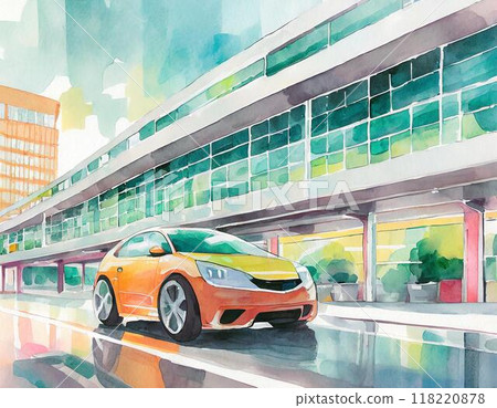 水彩畫的汽車 118220878