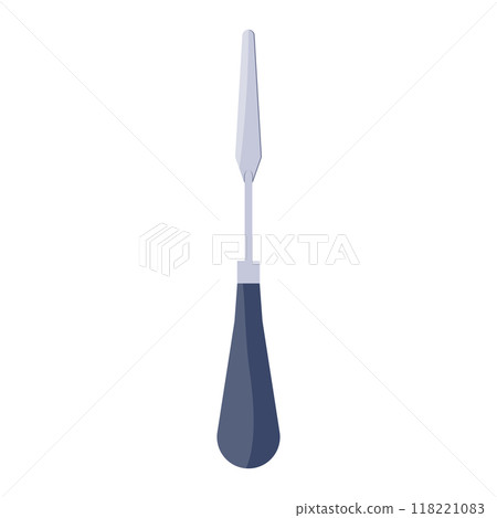 Palette knife isolated on white background. Painting equipment for applying paint to canvas. Vector illustration 118221083