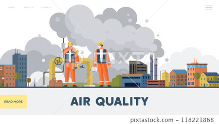Air pollution vector illustration. Industrys footprint leaves stain, indelible mark air pollution on Earth The air pollution concept is haunting specter, ghost in machine climate balance Air pollution vector illustration. Industrys footprint leaves stain, indelible mark air pollution on Earth The air pollution concept is haunting specter, ghost in machine climate balance 118221868