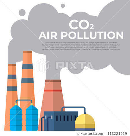 Air pollution vector illustration. The eco warriors battle against menacing forces air pollution contamination Global warming whispers warning about dangers unbridled air pollution 118221919