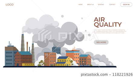 Air pollution vector illustration. Dirty air, dagger pointed at heart nature, threatens our ecological existence Climate change is echo our polluted footsteps, trace left by air pollution 118221926