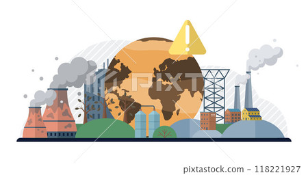 Air pollution vector illustration. The protective cloak our ecosystem weakens as air pollution gains toxic foothold The symphony nature is drowned out by cacophony industrial air pollution Air pollution vector illustration. The protective cloak our ecosystem weakens as air pollution gains toxic foothold The symphony nature is drowned out by cacophony industrial air pollution 118221927