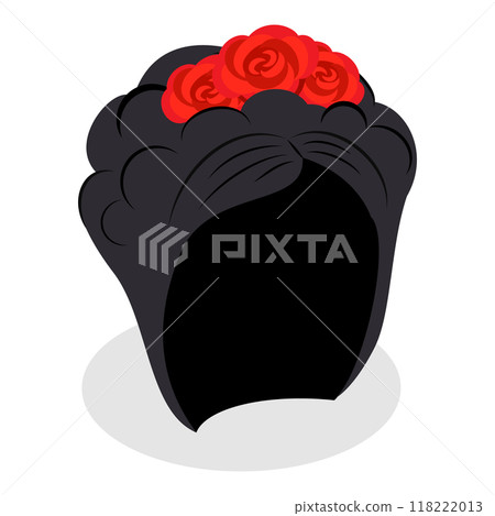 3D Isometric Flat Vector Illustration of Mexican Fiesta Party Symbols, Frida Kahlo. Item 1 118222013