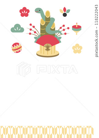 蛇年與門松新年賀卡模板 蛇年與門松新年賀卡模板 118222043