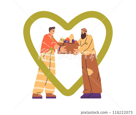 Food sharing vector illustration of community support. 118222073