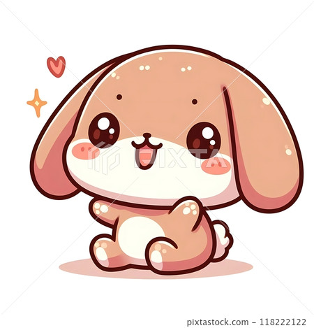 Cute rabbit, cartoon flat style illustration, white background, character 118222122
