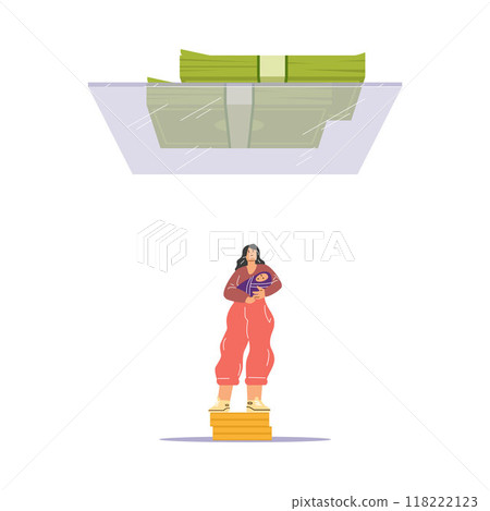 Woman with baby under glass ceiling vector illustration 118222123