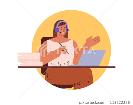 Secretary at desk vector illustration 118222236