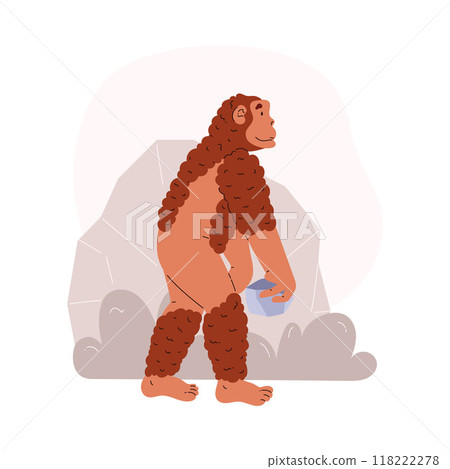 A vector illustration depicting a prehistoric upright mammal on a white background A vector illustration depicting a prehistoric upright mammal on a white background 118222278