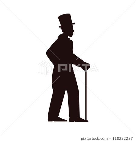 Victorian gentleman vector illustration silhouette Victorian gentleman vector illustration silhouette 118222287
